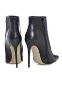 Ankle Plain Pointy Heeled Boot