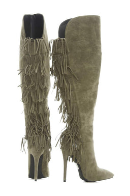 Suede Tassel Boots