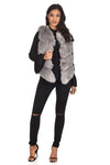 Grey Short Faux Fur Gilet