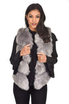 Grey Short Faux Fur Gilet