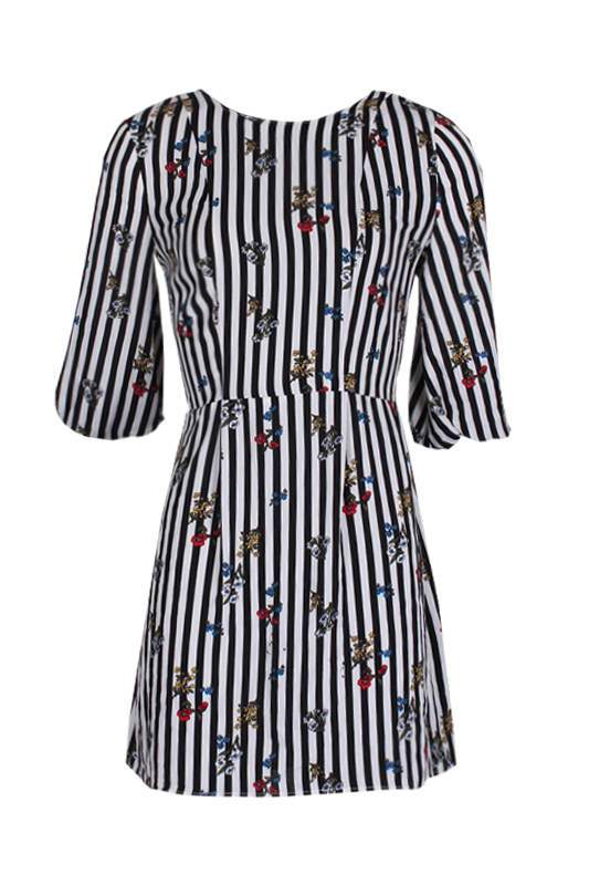 floral pin stripe skater dress Sweet On Arrival Floral Skater Dress