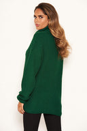 Forest Green Roll Neck Knit Jumper