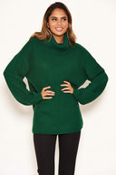 Forest Green Roll Neck Knit Jumper