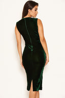 Green Sequin Velvet Bodycon Midi Dress