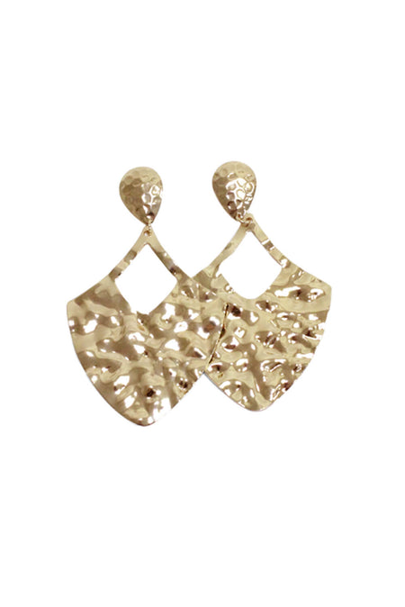 Gold Hammered Effect Earrings