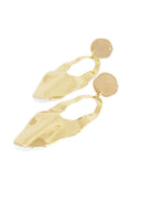 Gold Hammered Oval Earrings