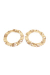 Gold Large Circle Hammered Earrings