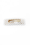 Gold Oversized White Pearl Rectangle Hair Clip