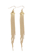 Gold Sleek Drop Chain Earrings