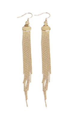 Gold Sleek Drop Chain Earrings
