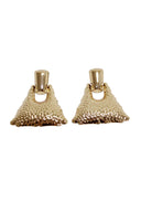 Gold Triangle Textured Earrings