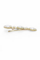 Gold Diamante Hair Clip With Oversized Pearls