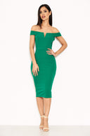 Green Bardot Bodycon Dress