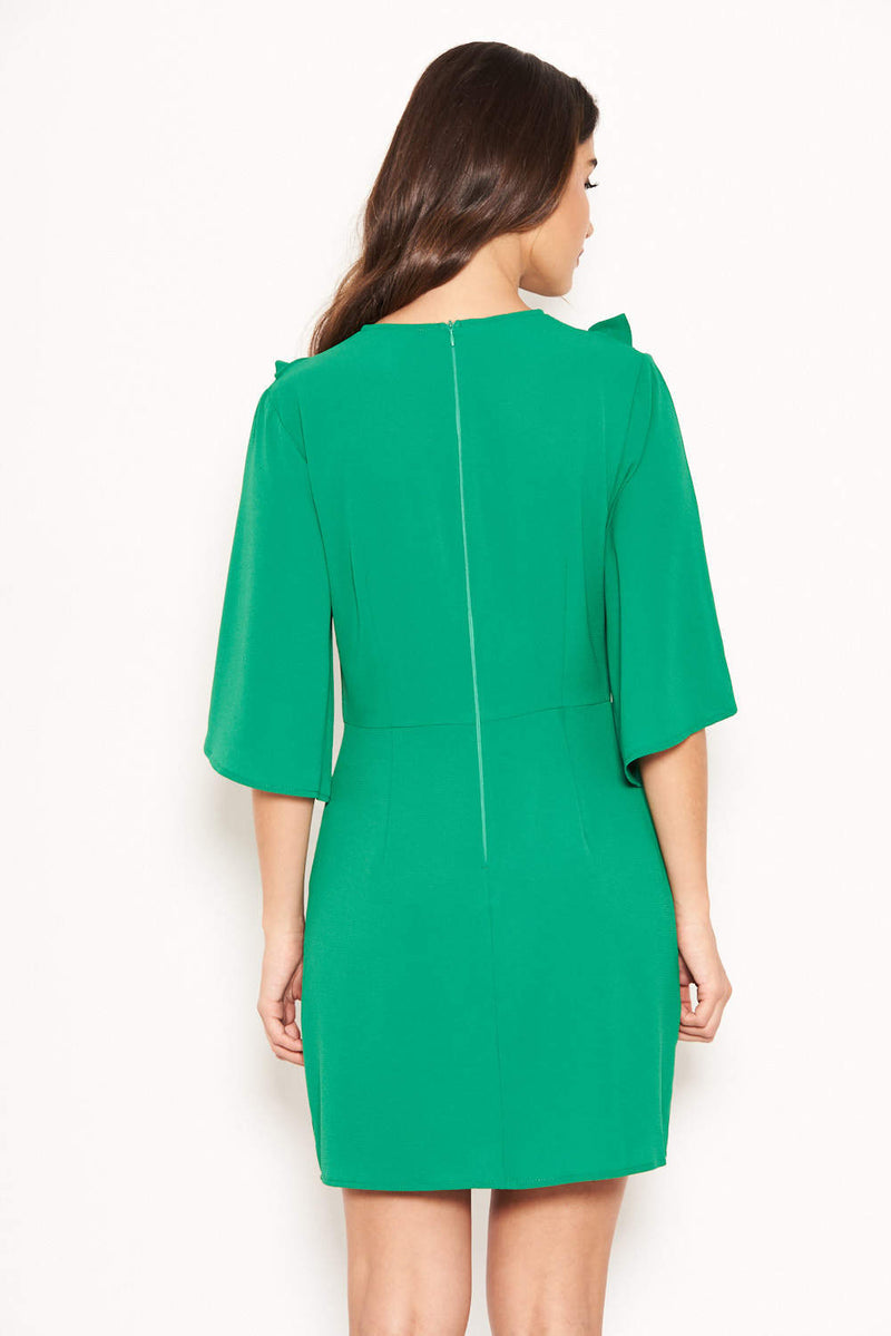 Green Frill Front Dress