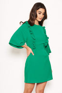 Green Frill Front Dress