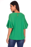 Green Frill Sleeve Top