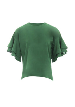 Green Frill Sleeve Top