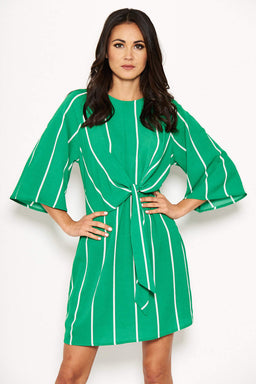 Green Striped Knot Dress