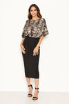 Grey 2 in 1 Animal Print Midi Dress