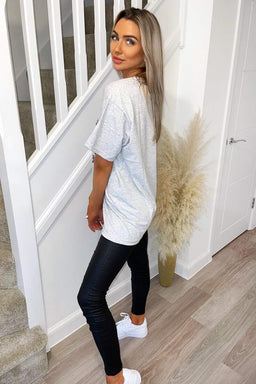 Grey Butterfly Printed Tee