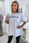 Grey Essential Slogan Oversized Tee