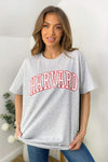 Grey Harvard Oversized Tee