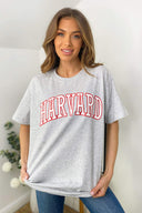 Grey Harvard Oversized Tee