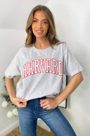 Grey Harvard Oversized Tee