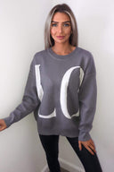 Grey LO VE Knit Jumper