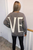 Grey LO VE Knit Jumper