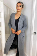 Grey Long Line Cardigan