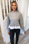 Grey Peplum Hoodie