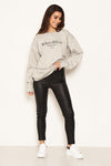 Grey Slogan Printed Sweatshirt