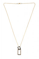 Double Rectangle Multi Chain Necklace