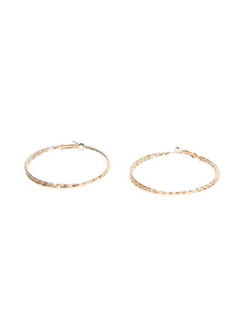 Gold Double Textured Hoop Earrings