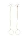 Gold Drop Chain Pearl Earrings