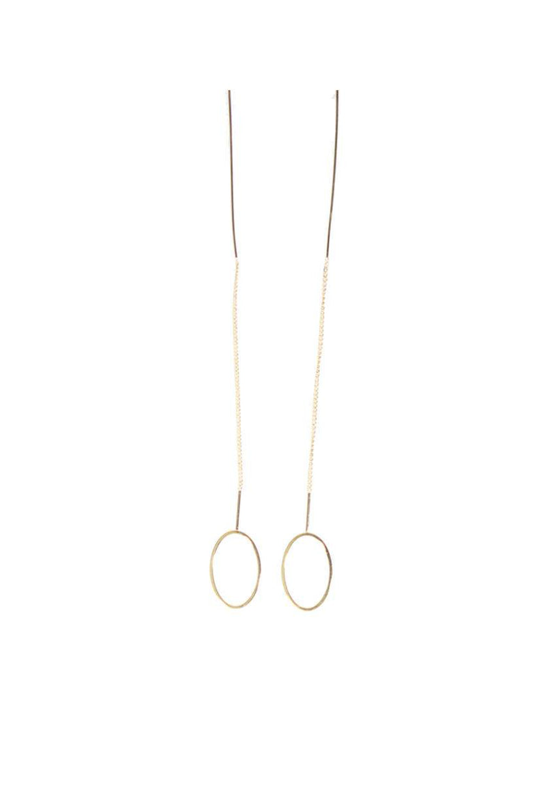Gold Chain Oval Earrings
