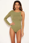 Khaki One Sleeve Bodysuit