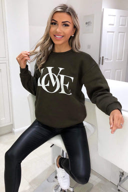 Khaki LOVE Sweatshirt
