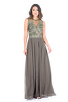 Khaki Crochet Top Maxi Dress