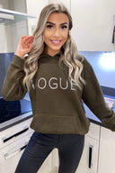 Khaki Metallic Vogue Oversized Hoodie