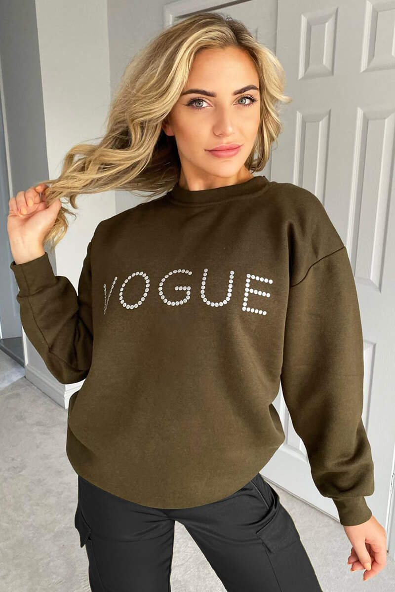 Khaki Metallic Vogue Sweatshirt