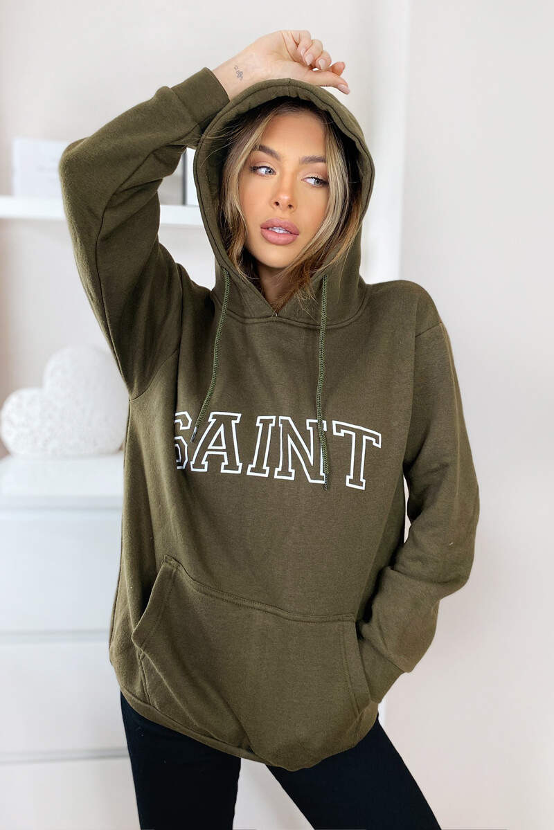 Khaki Saint Oversized Hoodie