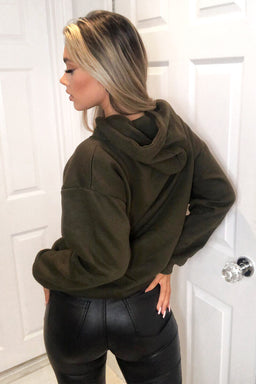 Khaki Skull Printed Hoodie