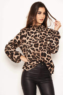 Leopard Print High Neck Top