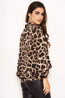 Leopard Print High Neck Top