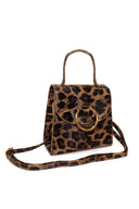 Leopard Mini Patent Bag With Gold Ring