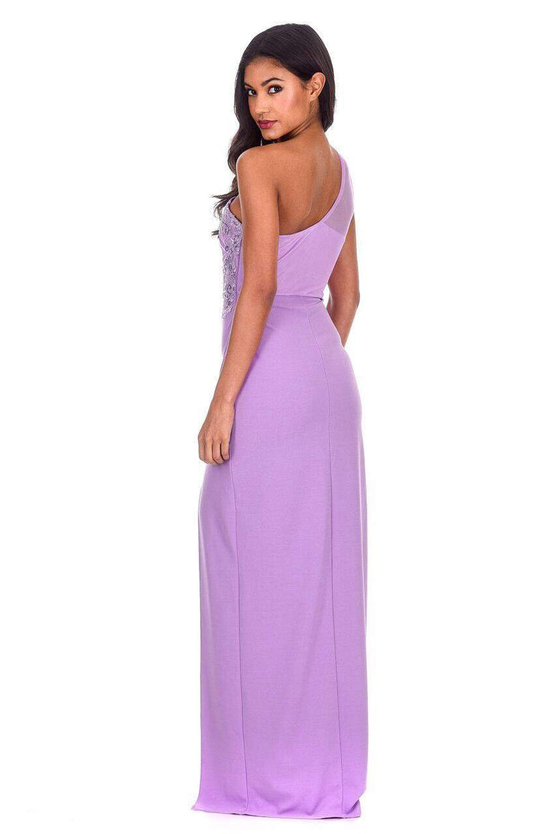 Lilac Asymmetric Maxi Dress