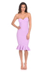 Lilac Bandeau Frill Hem Dress