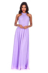 Lilac Lace Choker Neck Maxi Dress